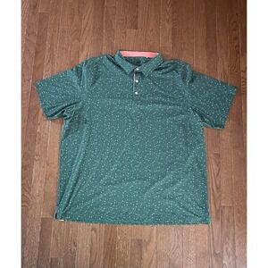 Men's Puma Green Kentucky Derby Design‎ MATTR Superfecta Golf Polo. Stretch XXL